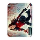 Olympia Curling Player Magnet (Vertikal)