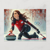 Olympia Curling Player Postkarte (Vorderseite)