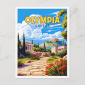 Olympia Griechenland Vintage-Illustration Postkarte (Vorderseite)