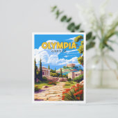 Olympia Griechenland Vintage-Illustration Postkarte (Stehend Vorderseite)