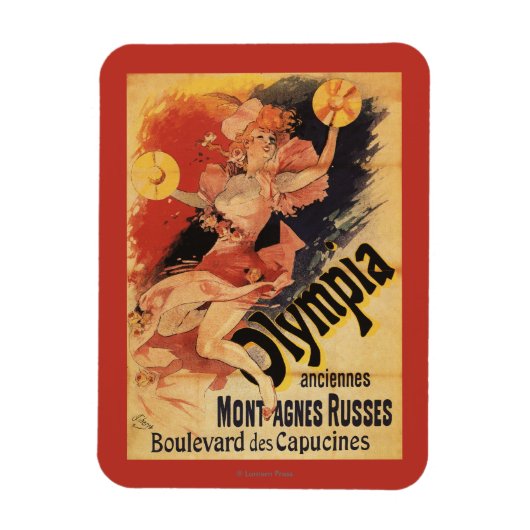 Olympia Nightclub Girl Crashing Cymbals Magnet (Vertikal)