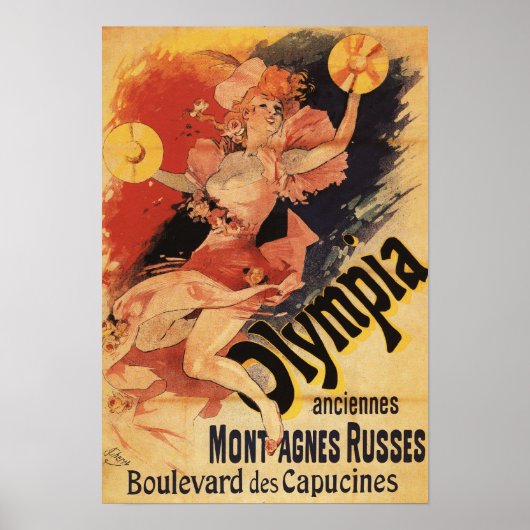 Olympia Nightclub Girl Crashing Cymbals Poster (Vorne)