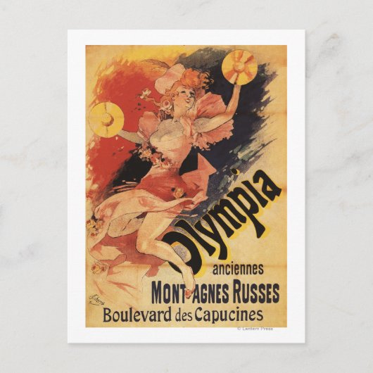 Olympia Nightclub Girl Crashing Cymbals Postkarte (Vorderseite)