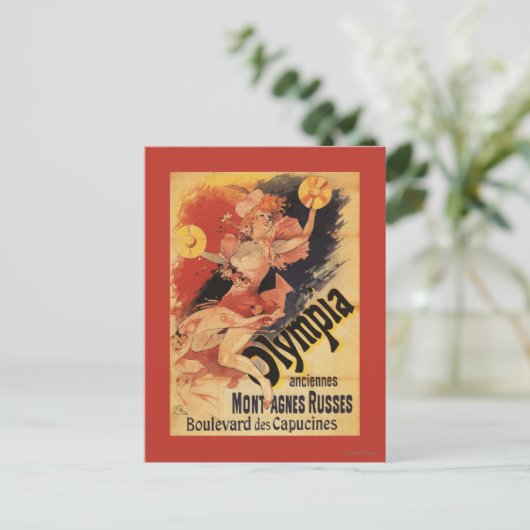 Olympia Nightclub Girl Crashing Cymbals Postkarte (Stehend Vorderseite)