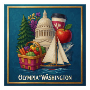 Olympia Pacific Northwest Reise Poster