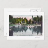 Olympia Park View the Pond, Rowboat Szene Postkarte (Vorne/Hinten)