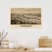 Olympia, WA Panorama Karte - 1879 Poster (Küche)