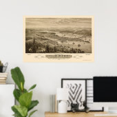 Olympia, WA Panorama Karte - 1879 Poster (Heimbüro)