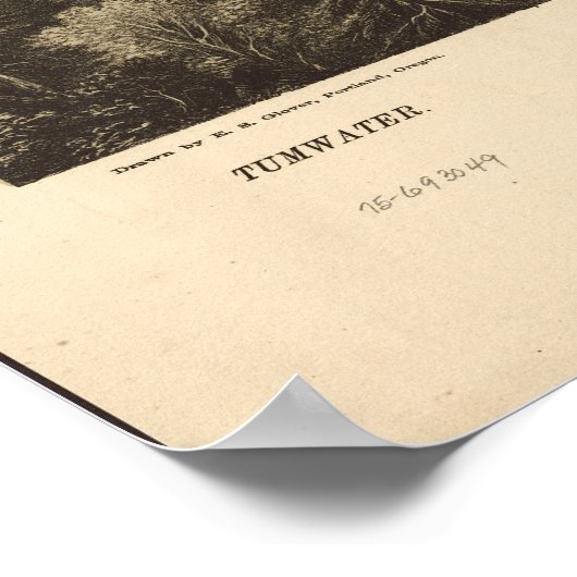 Olympia Washington 1870 Antike Panoramakarte Poster (Ecke)