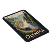 Olympia Washington Illustration Travel Art Vintage Magnet (Rechte Seite)