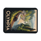 Olympia Washington Illustration Travel Art Vintage Magnet (Horizontal)