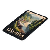 Olympia Washington Illustration Travel Art Vintage Magnet (Linke Seite)