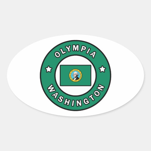 Olympia Washington Ovaler Aufkleber (Vorderseite)