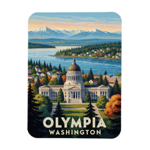 Olympia Washington Pacific Northwest Szene Magnet