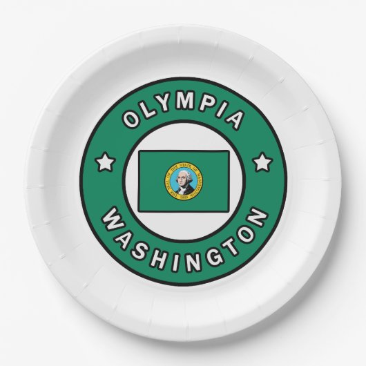Olympia Washington Pappteller (Vorderseite)