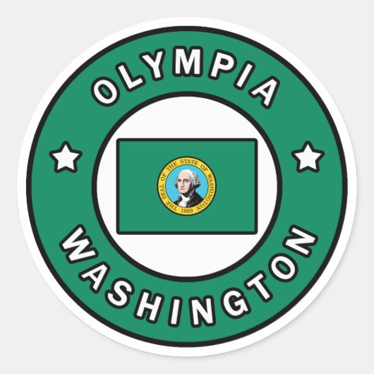 Olympia Washington Runder Aufkleber (Vorderseite)