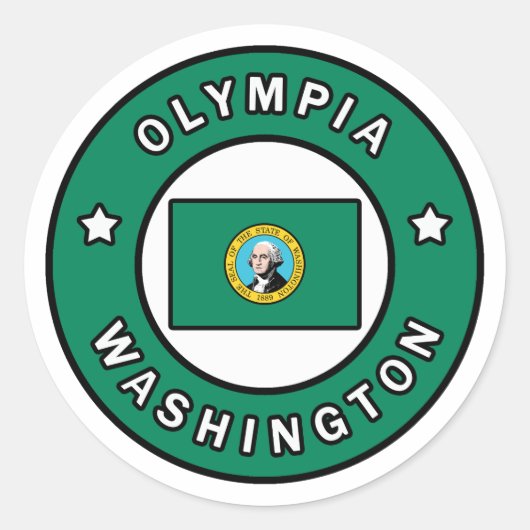 Olympia Washington Runder Aufkleber (Vorderseite)