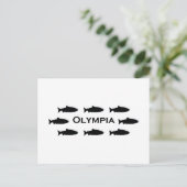 Olympia Washington Salmon Logo Postkarte (Stehend Vorderseite)