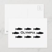 Olympia Washington Salmon Logo Postkarte (Vorne/Hinten)