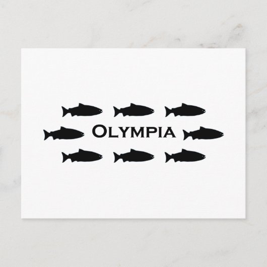 Olympia Washington Salmon Logo Postkarte (Vorderseite)