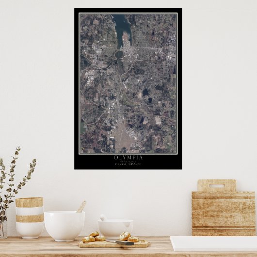 Olympia Washington Satellite Poster Map (Küche)