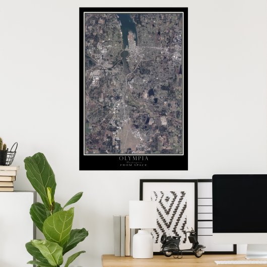 Olympia Washington Satellite Poster Map (Heimbüro)