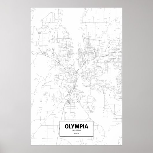 Olympia, Washington (schwarz auf weiß) Poster (Vorne)