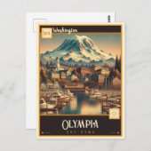 Olympia, Washington| Vintage Postkarte (Vorne/Hinten)