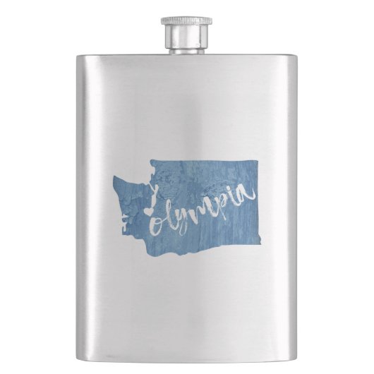 Olympia Washington Wood Grain Flachmann (Vorderseite)