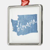 Olympia Washington Wood Grain Ornament Aus Metall (Links)
