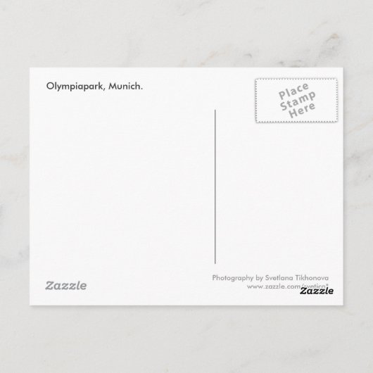 Olympiapark, München Postkarte (Rückseite)