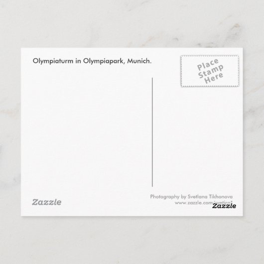 Olympiaturm Postkarte (Rückseite)