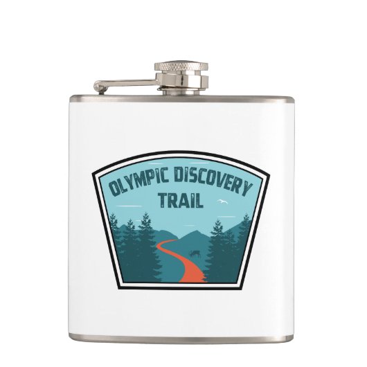 Olympic Discovery Trail Washington Staat Flachmann (Vorderseite)