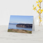 Olympic Mountains from Chamber's Bay Blank Karte (Gelbe Blume)