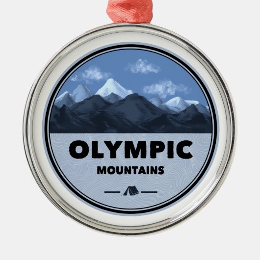 Olympic Mountains Washington Camping Ornament Aus Metall (Vorne)