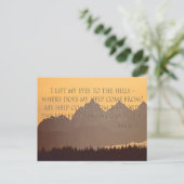 Olympic Mountains With Psalm 121:1-2 Postcard Postkarte (Stehend Vorderseite)