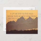 Olympic Mountains With Psalm 121:1-2 Postcard Postkarte (Vorne/Hinten)