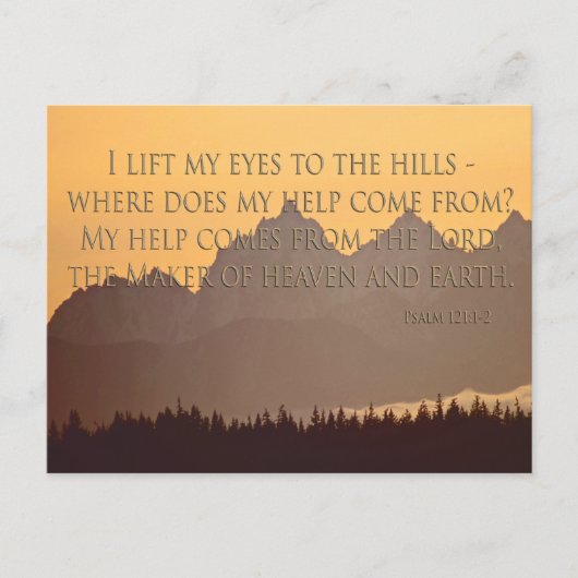 Olympic Mountains With Psalm 121:1-2 Postcard Postkarte (Vorderseite)