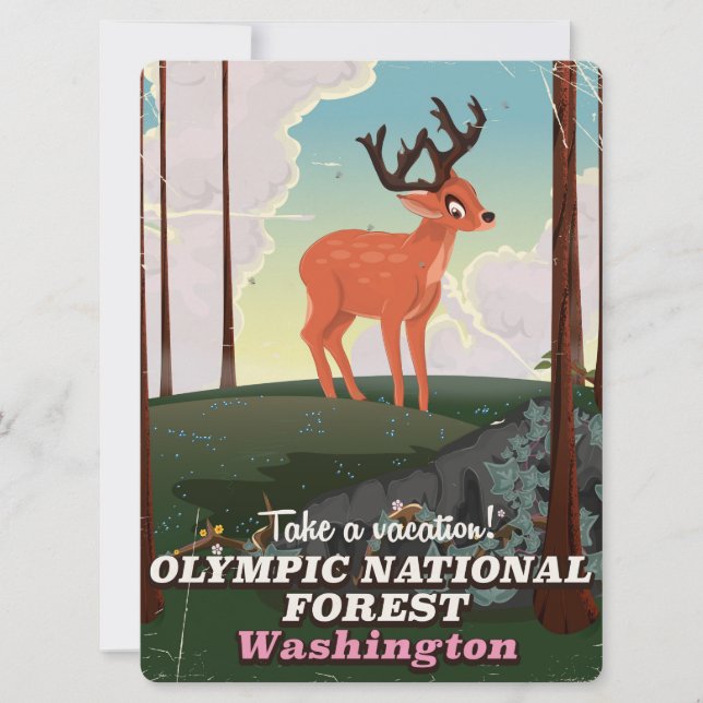 Olympic National Forest USA Reiseplakat (Vorderseite)