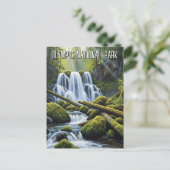 Olympic national park hoh rainforest waterfall postkarte (Stehend Vorderseite)