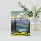 Olympic National Park Illustrationstext Postkarte (Stehend Vorderseite)