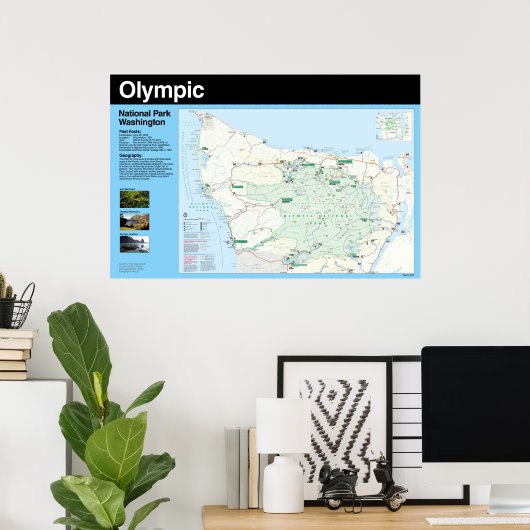 Olympic National Park Map Poster (Heimbüro)