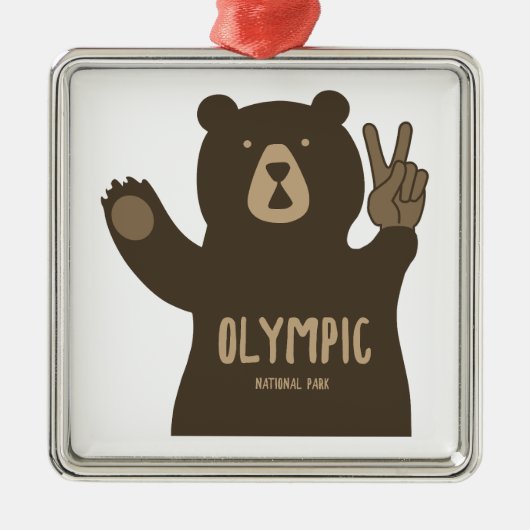 Olympic National Park Peace Bear Ornament Aus Metall (Vorne)