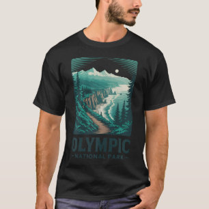 Olympic National Park Retro Outdoor Camping USA T-Shirt