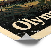 Olympic National Park Retro Poster (Ecke)