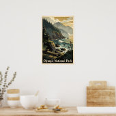 Olympic National Park Retro Poster (Küche)