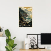Olympic National Park Retro Poster (Heimbüro)