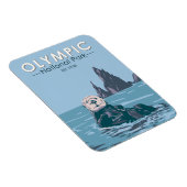 Olympic National Park Sea Otter Vintag Magnet (Rechte Seite)