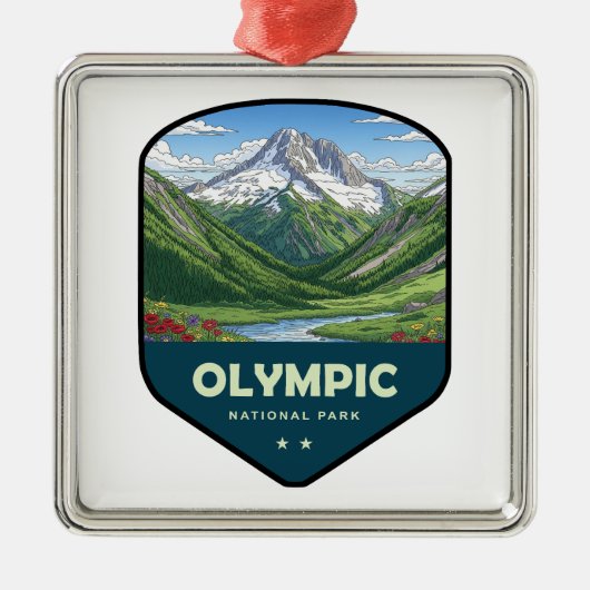 Olympic National Park Shield Ornament Aus Metall (Vorne)