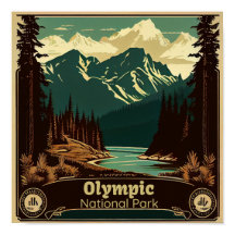 Olympic National Park Square Vintage